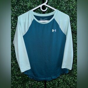Girls Under Armour Long Sleeve Teal Shirt